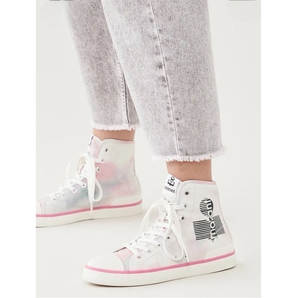 Isabel Marant Benkeen Women’s Tie Dye Ombre Canvas High Top Sneakers Size 8